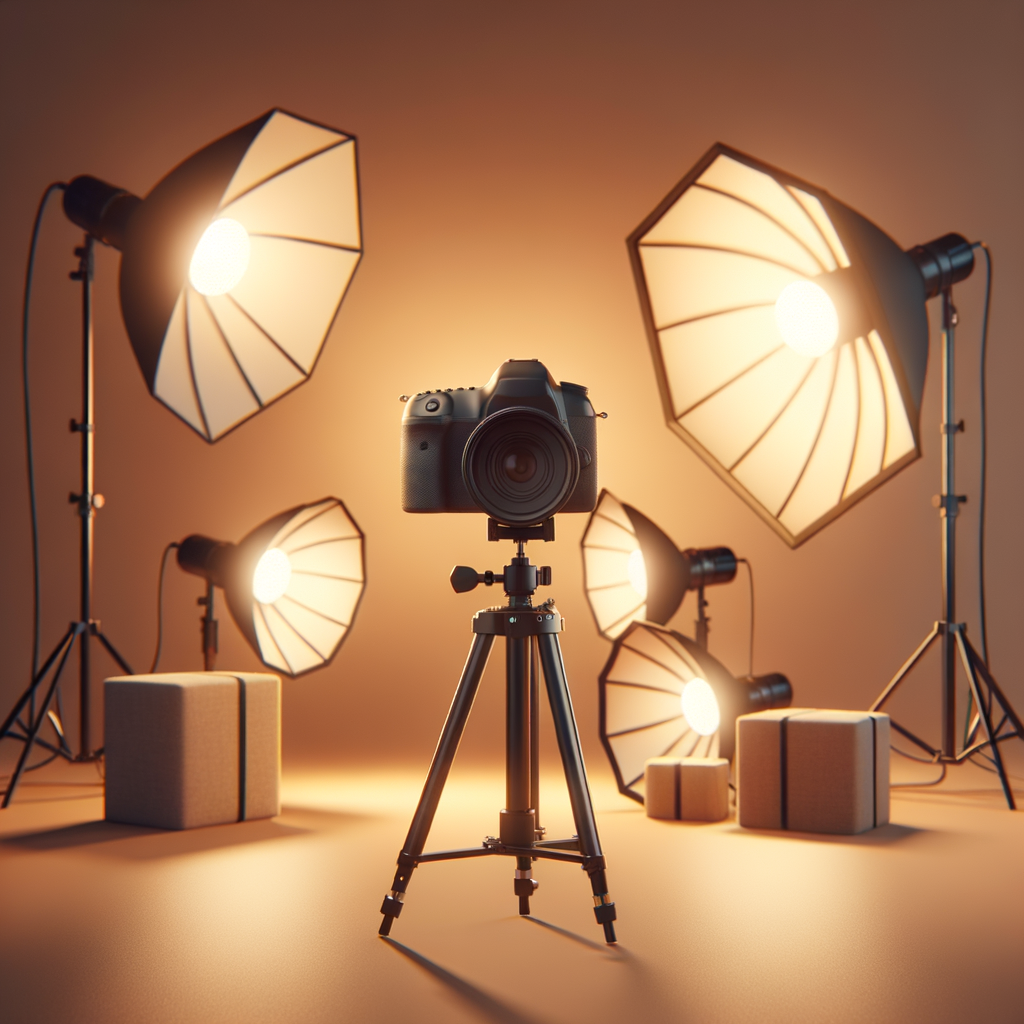 Warm lighting studio scene